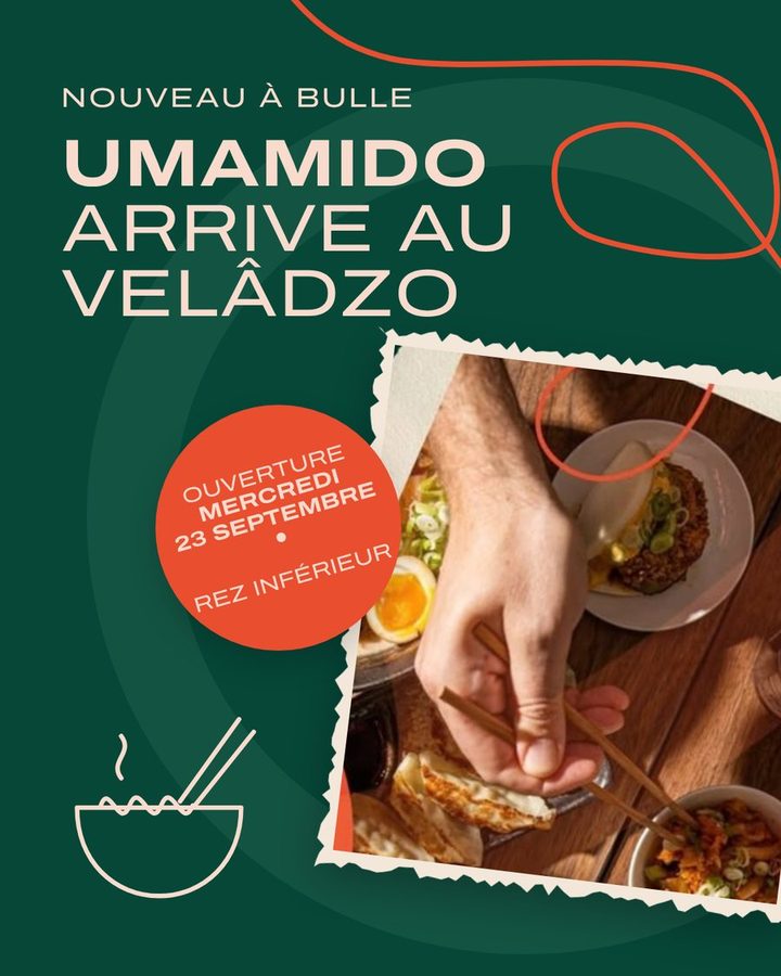 Instagram-Post für Velâdzo: Umamido arrive au Velâdzo, in Orange und Grün